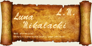 Luna Mikalački vizit kartica
